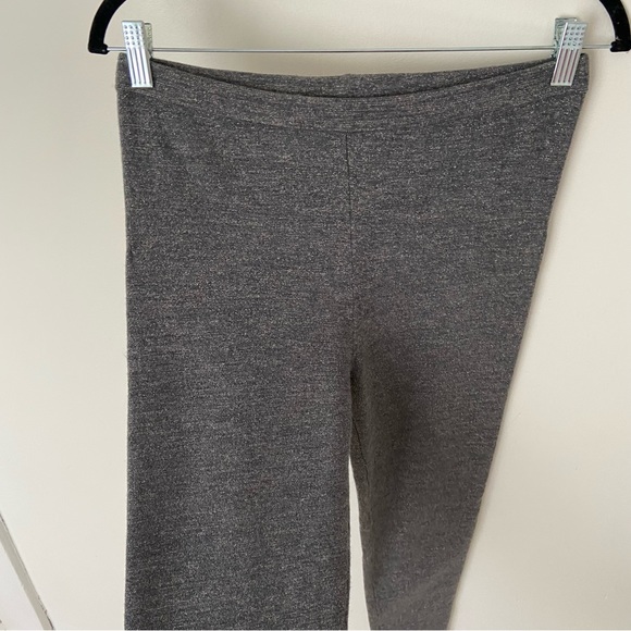 Club Monaco Silver Metallic Wool Leggings in Grey Blue size Medium Knit Ribbed - Picture 4 of 12